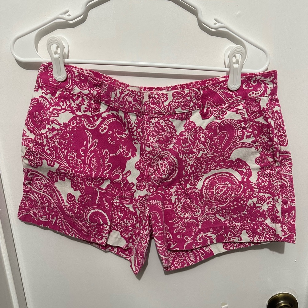 Paisley Hot Pink & White Shorts